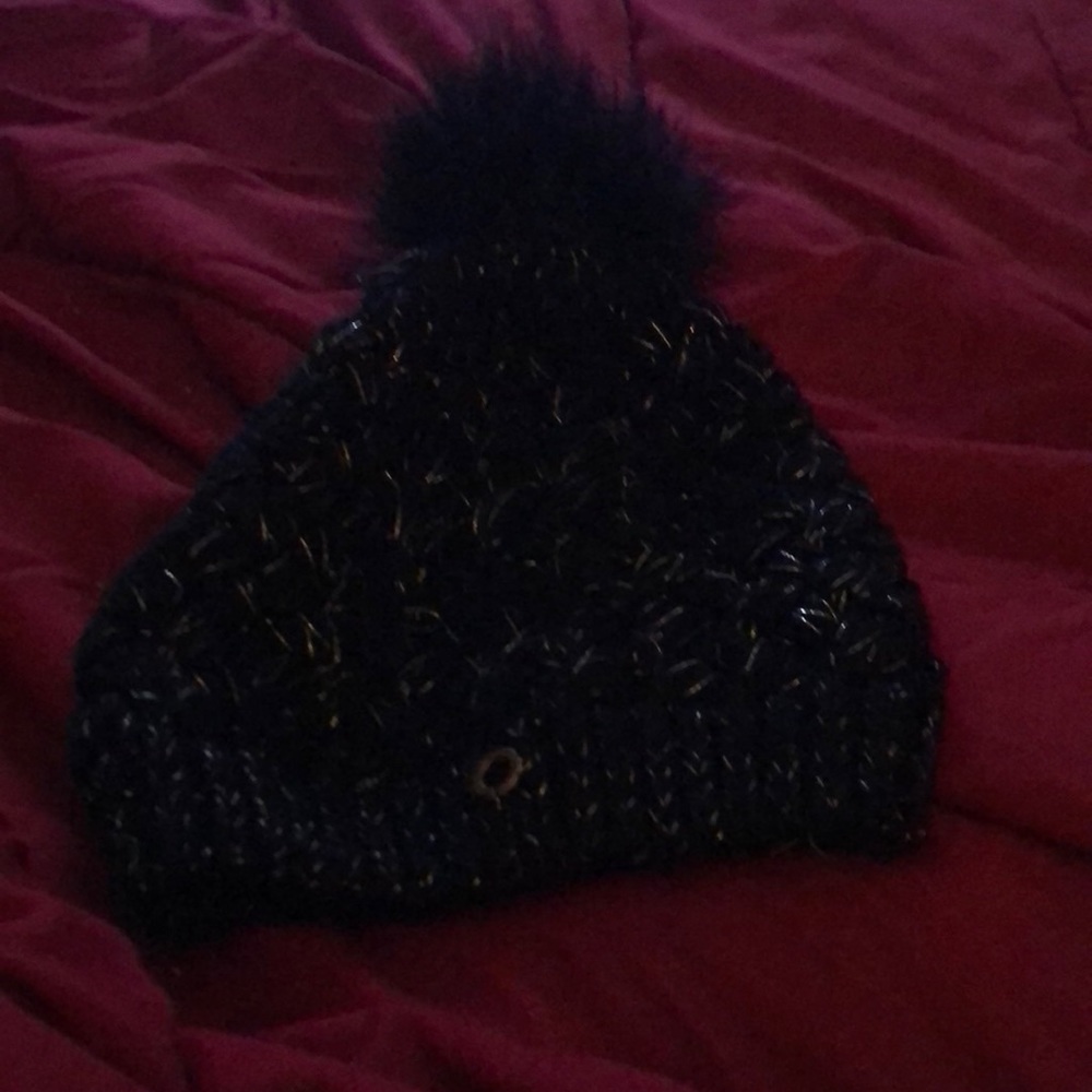 Black with silver winter hat